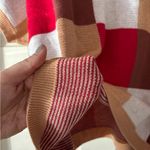 Amazon  Women’s Red & Tan Plaid Sweater – Size L Photo 2