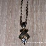 Gold with Diamond pendant necklace costume jewelry Photo 0