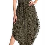 See By Chloe  Black Yellow Polka Dot Ruffle Midi Dress Photo 0