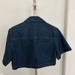 Triarchy  Phoebe Short Sleeve Denim Cropped Jacket in Dark Blue Denim Size Small Photo 3