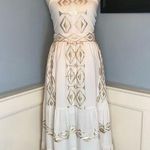 NWT Lace the Label White Metallic Gold Geometric Halter Maxi Dress Size L Size L Photo 0