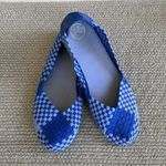 SO  Cobalt Blue Stretchy Woven Fabric Flats Size 8.5 Photo 5
