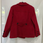 st. john's bay St. John’s Bay Cashmere And Wool Blend Pea Coat Deep Red Size Medium NWOT Photo 6