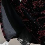 Gunne Sax by Jessica McClintock blac and red velvet dress Prom dress red bow jacquard with faux crystals detailed  Junior size 3/4 Photo 4