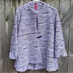 EUC IC by Connie K Ribbed Wave Stripe Jacket Top Lavender Black Size 1X Photo 1