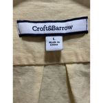 Croft & Barrow  Long Tab‎ Sleeve Snap Up Yellow Jacket Size L Pockets Ties Linen Photo 2