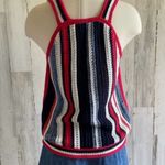 Gap Striped Crochet Knit Tank Top Red White Blue Patriotic Festival – Size S Photo 1