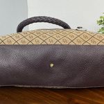 Dooney & Bourke Vintage Leather Brown Leather Signature Canvas Satchel Handbag Photo 6