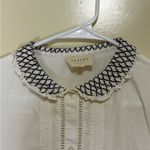 Sézane Sezane Ivory Button Down Shirt with Dark Trim Photo 3