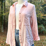 Boutique Lightweight Button Down Top Pink Photo 0