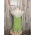 Naked Zebra Lime Green Sleeveless V-Neck Blouse Women’s Large Photo 1