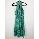 Lulus  Float to You Green Floral Print Halter Tiered Midi Dress Cocktail XS NWT Photo 8