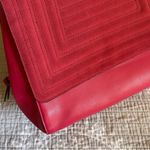 ZARA Red Suede Hand Bag Purse Women’s Wolf Emblem Unique Rare Chain Strap Handle Photo 5