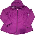 Gerry Fuchsia Hot Pink‎ Full Zip Hooded Raincoat Jacket Medium Zipped Pockets Pink Photo 3