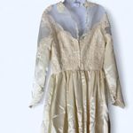 Cream vintage lace wedding dress with pearl closure back & sleeves Unbranded 16 Size XL Photo 1