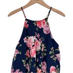 Lulu’s In the Garden Navy Blue Floral Print Romper size Large Apron Neckline Photo 3