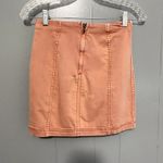 Free People Orange Washed Out Denim Modern Femme Fitted Boho Mini Skirt 2 Photo 3