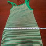 ZARA  Asymmetric Bodycon MIDI Cotton Dress Green Pink striped Sz L Photo 7