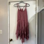 Free People Tattered Up Slip Dress Mauve Pink XS Flowy Boho Distressed Fringe Photo 2