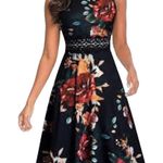 Homeyee 2XL womens round neck summer floral lace sleeveless tunic swing dress Black Size undefined Photo 10