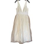 Sachin + Babi  BHLDN Carmina Size 8 Ivory Bow Embellished Organza Midi Dress NWT Photo 3