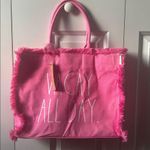 Rae Dunn  Vacay All Day 3 Pc Tote Set In Hot Pink New with Tags Photo 0
