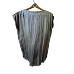 Uma Raquel Davidowicz satin silver pleated pullover crewneck tunic dress L Gray Size L Photo 2