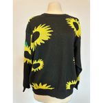 Daisy Street  Black Sunflower Crewneck Sweater Size Small Photo 9