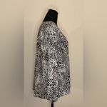 Investments - Long sleeve black and white snack print blouse size Large Photo 2