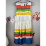 Anthropologie Girls From Savoy from  White Rainbow Stripes Dress - Size - 6 Photo 4