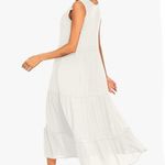 Amazon NWT Halife White Flowy Tiered Maxi Dress Sz S Photo 7