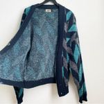 Vintage CÈTO Uomo Colorblock Mosaic Chevron Print Cardigan Sweater Size S Multiple Photo 7