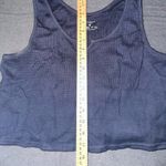 Primark Primary Blue Cropped Notch/Vneck Waffle Tank Top Photo 3