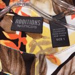 Chico's Chico’s Colorful Leaf Print Women's Jean Jacket Hawaii Floral Yellow Nature Photo 3