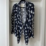 Billabong  Dark Blue & White Pattern Cardigan Sweater, Size Large Photo 6