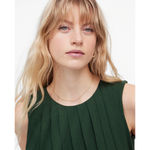 Madewell Sleeveless Crewneck Bubble Top Cotton Pleated Draped Green XXS NWT Photo 1