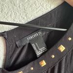 Forever 21 🖤F21 Gold Stud Black High Neck Tie Waist Romper Photo 4