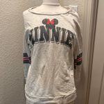 Disney Parks Minnie Mouse Pullover Varsity Sweatshirt Lightweight EUC Sz L Photo 11