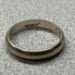 Vintage Men 10k White Gold Wedding Band Ring 4mm Engraved Dated Size 8.5 Silver Photo 0