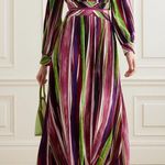 Diane Von Furstenberg  DVF Women’s Jenifer Long Sleeve Cutout Striped Maxi Dress Photo 15