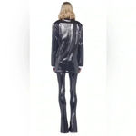 Norma Kamali Oversized DB Jacket Gunmetal Sz M Photo 5