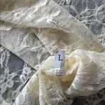 Women’s Sheer Sexy Cream Lace Floral Long Sleeve Top Bodycon Size L NWOT Size L Photo 9