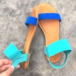 Bamboo Two-tone Blue Strap Sandals  Photo 0