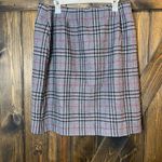 VTG Sag Harbor Plaid Faux Wrap Wool Blend Skirt Gray Size 18 Photo 1