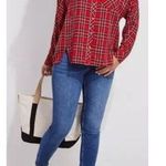 Vineyard Vines Top Womens Sz 12 Red Tartan Plaid Long Sleeve Button-up Shirt Photo 0