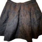 Banana Republic Black Textured Rose Brocade Fit and Flare Skirt Pleated 12 Photo 0