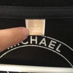 Michael Kors Black Soft Velour Spread Collar zip up Jacket women size L yoga Photo 4