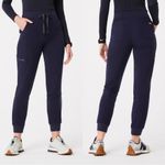 FIGS PETITE Navy Blue High Waisted Zamora Scrub Jogger Small Photo 1