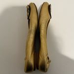 Tory Burch  Reva Gold Metallic Ballet Flats Grained Leather Logo Size 7 Y2K Photo 9
