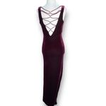 Vintage 90s Maxi Dress Burgundy Velvet Gown Criss Photo 9